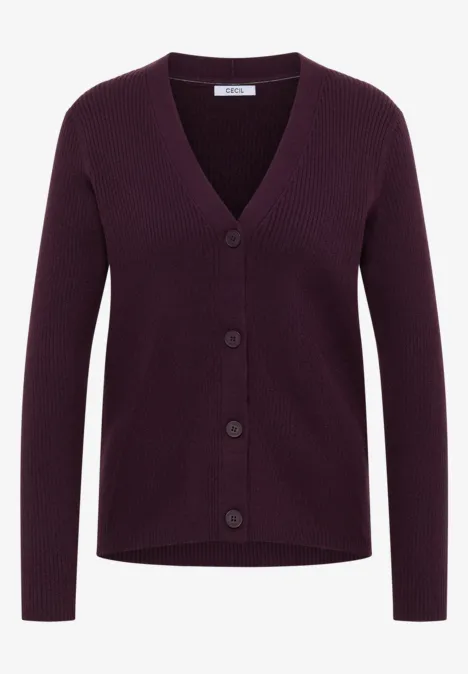 Kardigan w prążki eggplant red