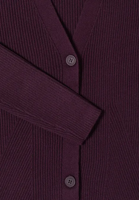 Kardigan w prążki eggplant red