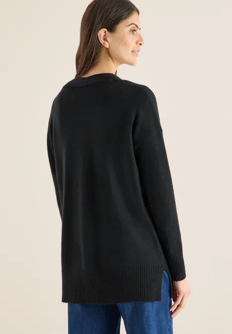 Vest met knoopsluiting Black