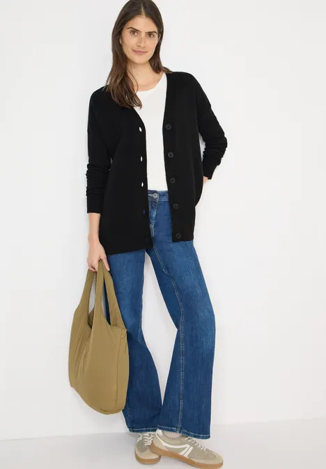 Vest met knoopsluiting Black