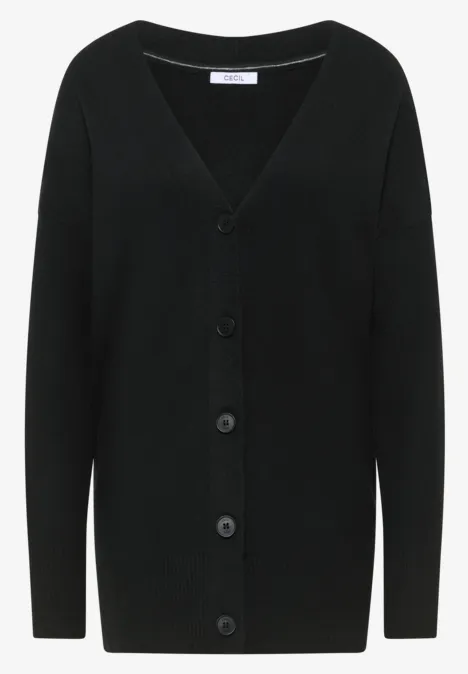 Cardigan avec patte de boutonnage Black