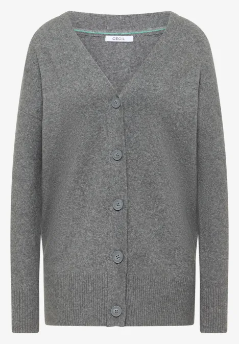 Cardigan avec patte de boutonnage flint grey melange
