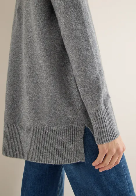 Vest met knoopsluiting flint grey melange