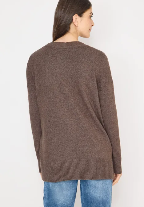 Vest met knoopsluiting mushroom taupe melange