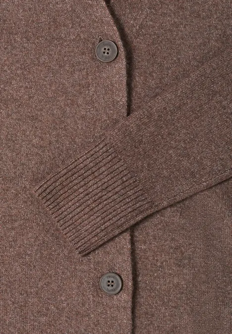 Vest met knoopsluiting mushroom taupe melange