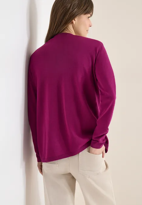 Basic Cardigan magenta purple