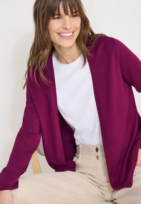 Basic Cardigan magenta purple