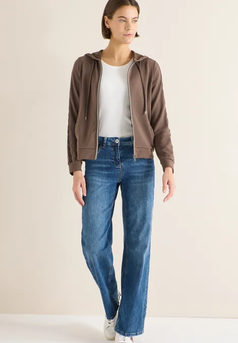 Gallonstreifen Sweatjacke urban taupe