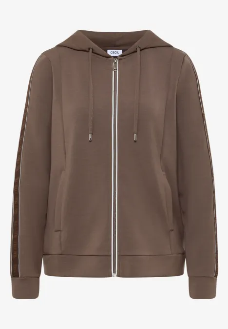 Gallonstreifen Sweatjacke urban taupe