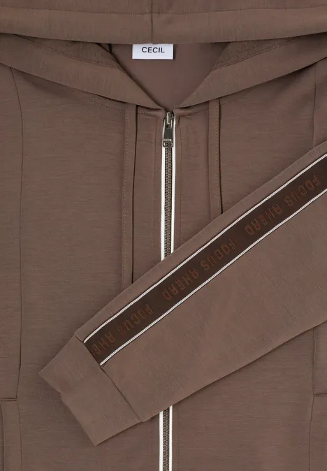 Gallonstreifen Sweatjacke urban taupe