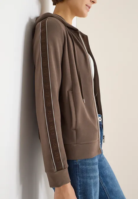 Gallonstreifen Sweatjacke urban taupe