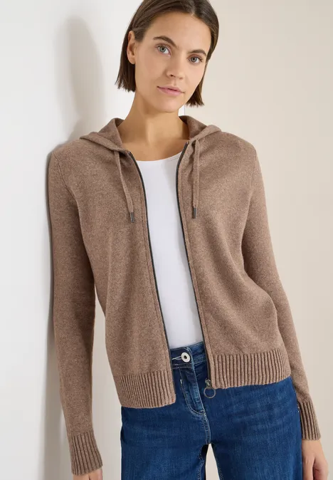 Cosy vest met capuchon urban taupe melange Cosy vest met capuchon urban taupe melange