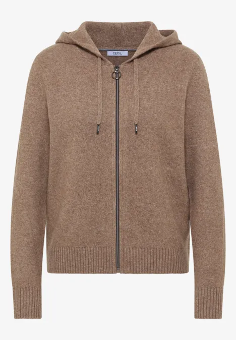 Cosy vest met capuchon urban taupe melange Cosy vest met capuchon urban taupe melange