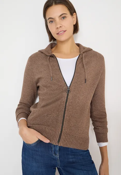 Cosy vest met capuchon urban taupe melange Cosy vest met capuchon urban taupe melange