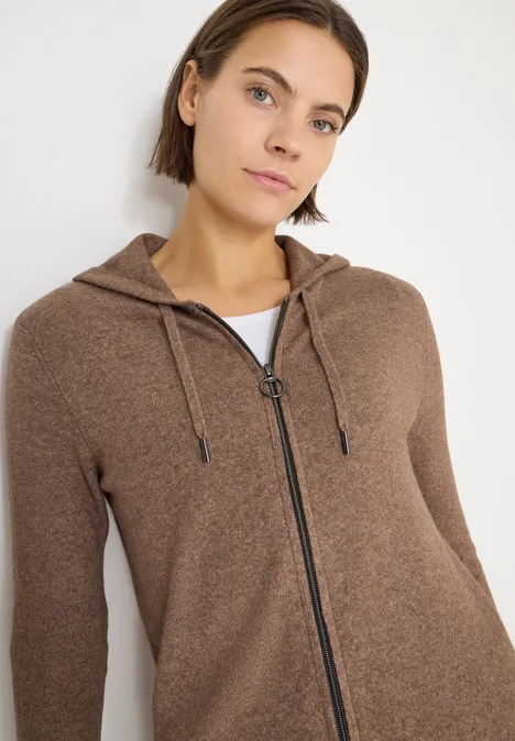 Cosy vest met capuchon urban taupe melange Cosy vest met capuchon urban taupe melange
