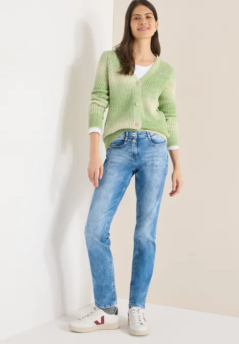 Space Dye V-Neck Cardigan bamboo green melange Space Dye V-Neck Cardigan bamboo green melange