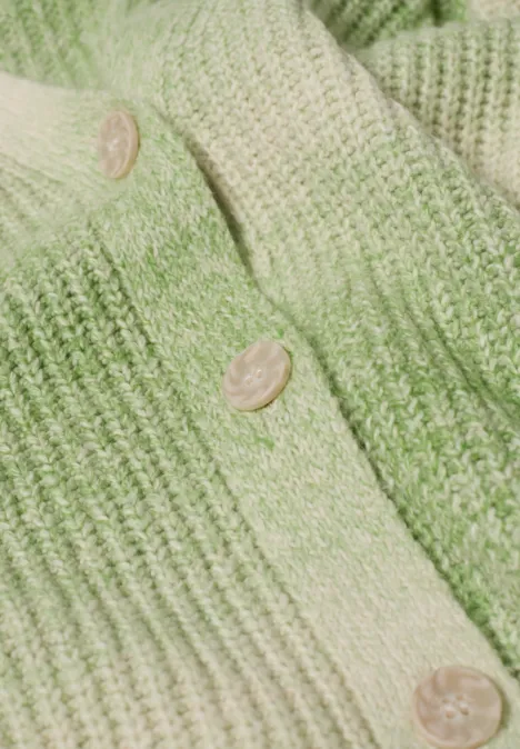 Space Dye V-Neck Cardigan bamboo green melange Space Dye V-Neck Cardigan bamboo green melange