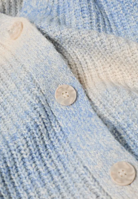 Space Dye V-Neck Cardigan fountain blue melange Space Dye V-Neck Cardigan fountain blue melange