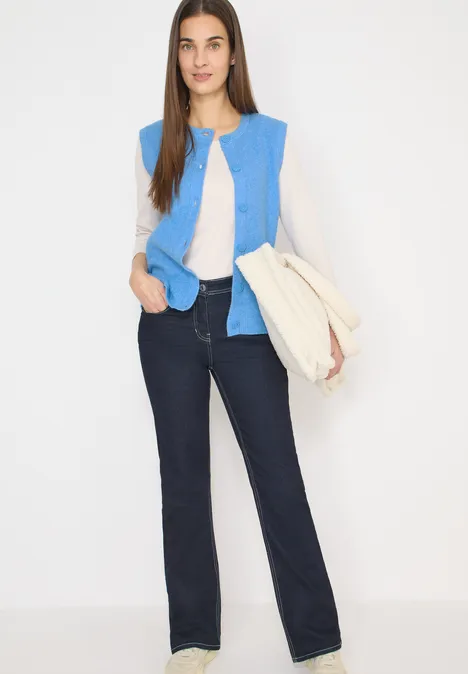 Rippstruktur Weste fountain blue melange Rippstruktur Weste fountain blue melange