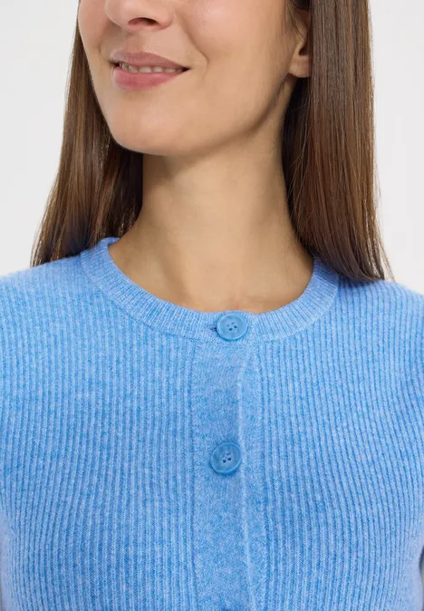 Rippstruktur Weste fountain blue melange Rippstruktur Weste fountain blue melange