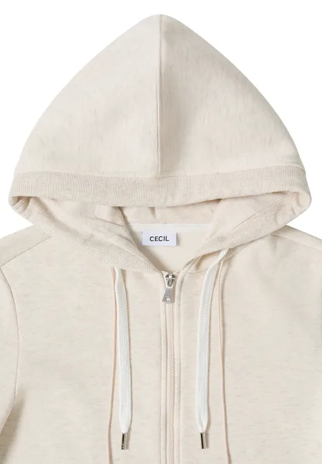 Hoodie Jacke pearl beige melange
