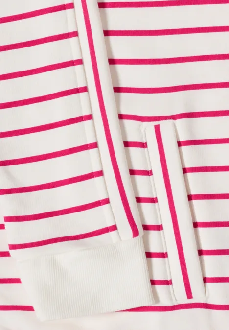 Gestreept jack met capuchon beetroot pink Gestreept jack met capuchon beetroot pink