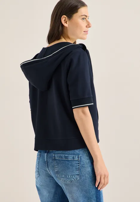 Veste sweat à manches courtes avec capuche universal blue