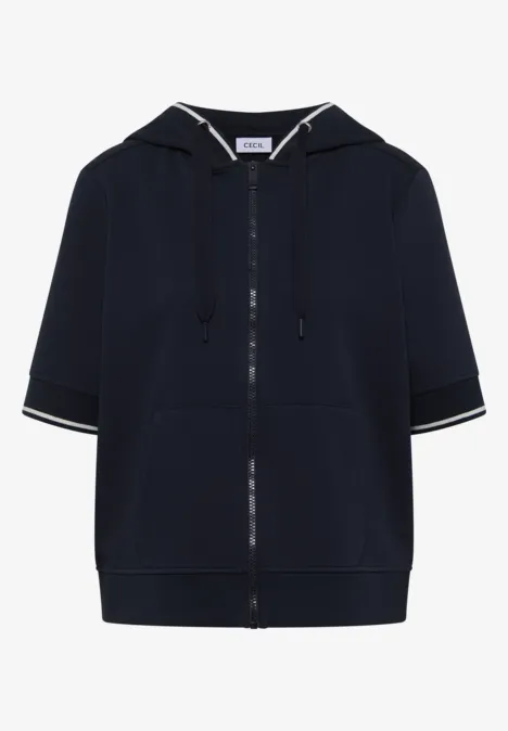 Veste sweat à manches courtes avec capuche universal blue