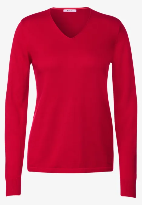 Feinstrick Pullover casual red
