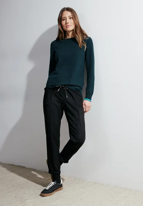 Strickpullover strong petrol blue melange