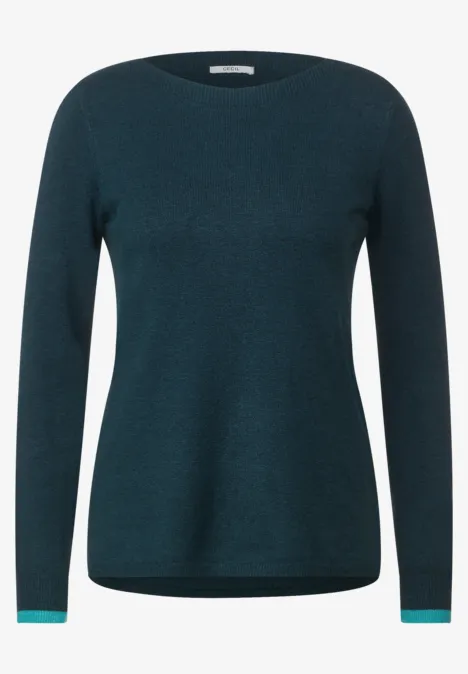 Strickpullover strong petrol blue melange