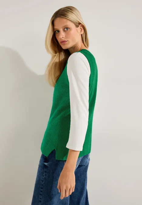 Cosy gebreide slipover bright green melange