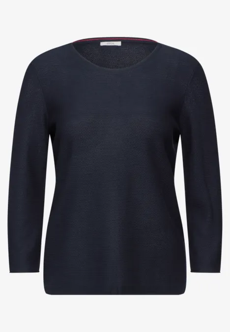 Strukturpullover universal blue