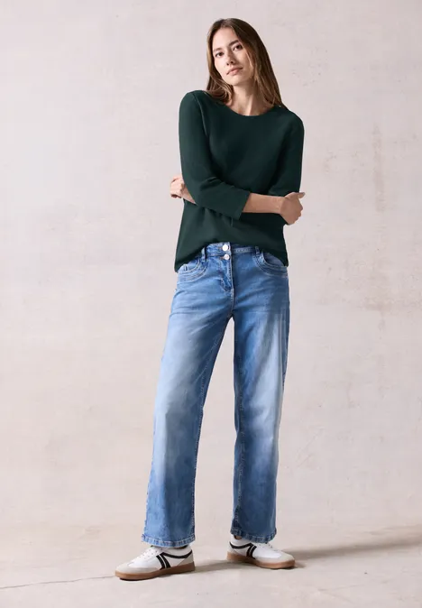 Strukturpullover fir green