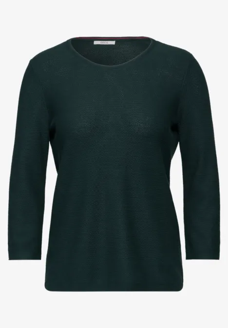 Strukturpullover fir green
