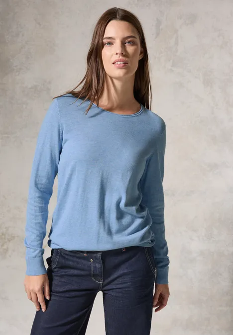 Pull en maille fine whisper blue melange