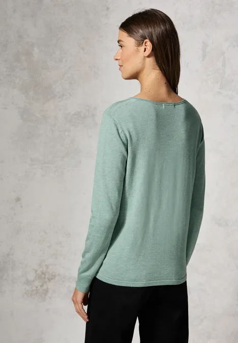 Pull en maille fine glaced green melange