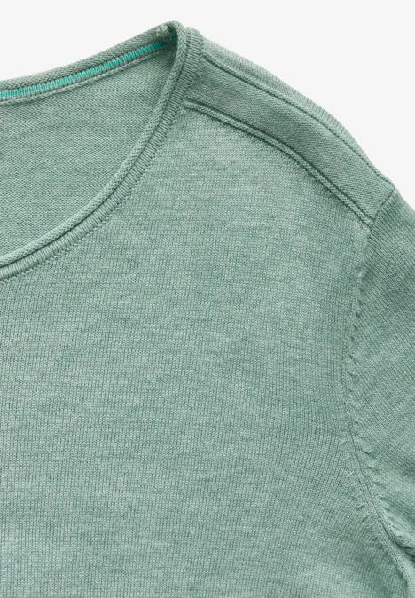 Pull en maille fine glaced green melange