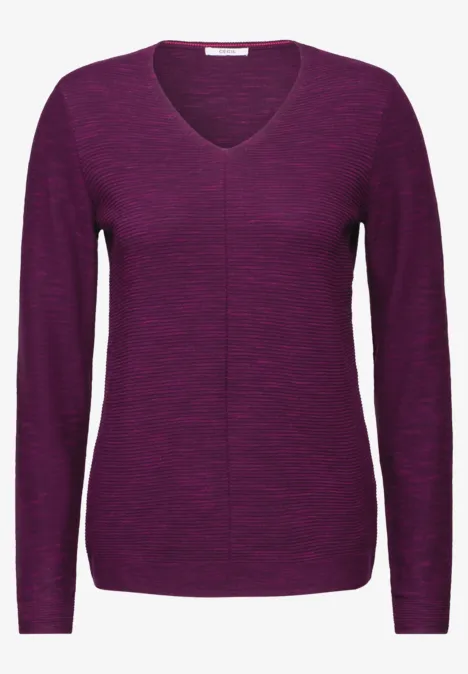Trui met structuurmix heather berry melange