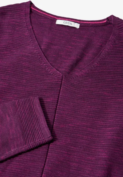 Trui met structuurmix heather berry melange