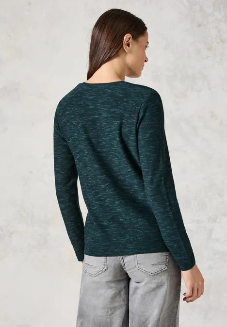 Strukturmix-Pullover heather fir green melange