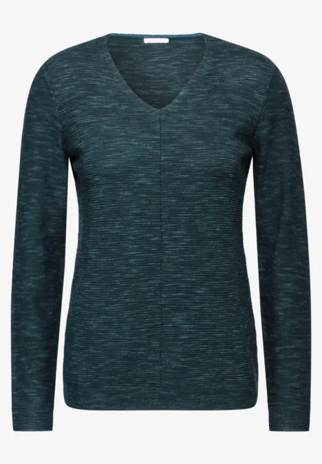 Strukturmix-Pullover heather fir green melange