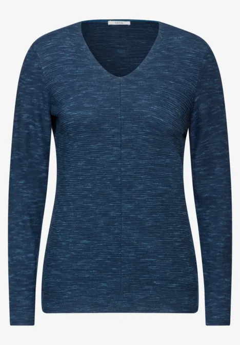 Strukturmix-Pullover heather petrol melange