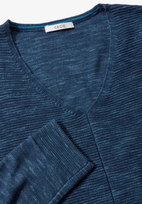 Strukturmix-Pullover heather petrol melange