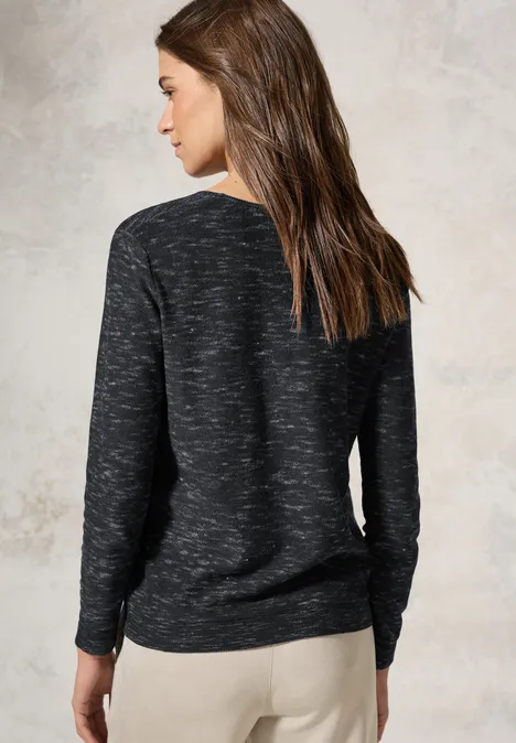 Strukturmix-Pullover heather deep charcoal grey mel Strukturmix-Pullover heather deep charcoal grey mel
