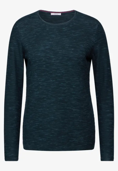 Strukturpullover heather fir green melange