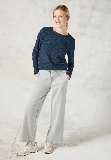 Strukturpullover heather petrol melange