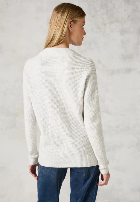 Strukturpullover soft silver melange