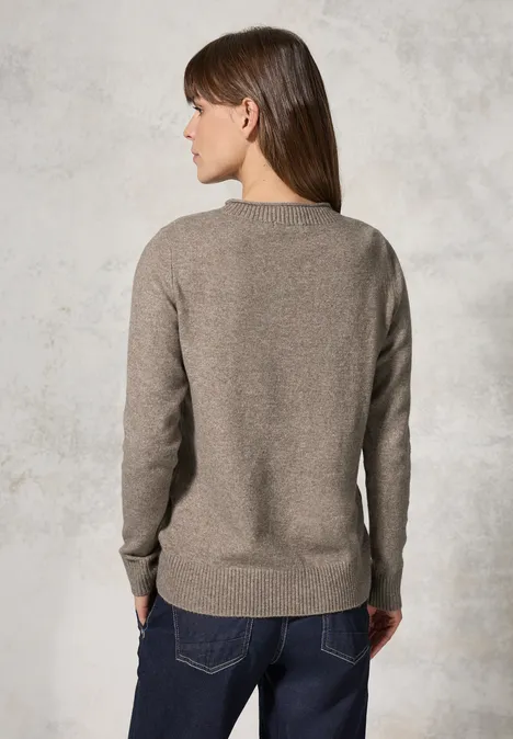 Kuscheliger Pullover dark taupe melange