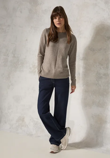 Kuscheliger Pullover dark taupe melange
